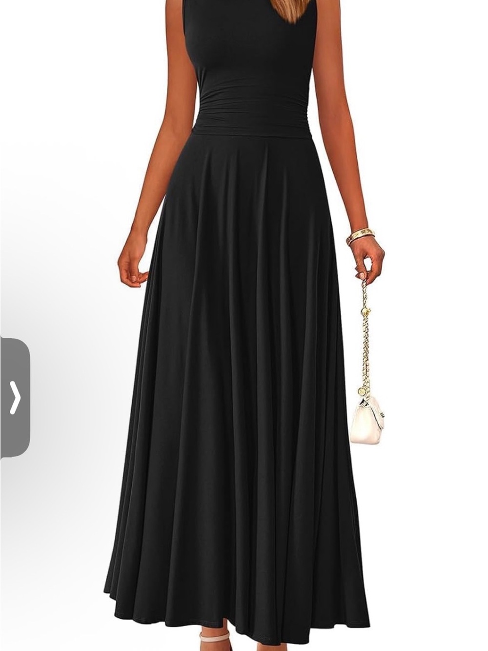 Sleeveless Black Maxi Dress - Elegant A-line Evening Gown